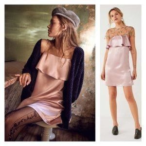 Urban Outfitters satin ruffle dress